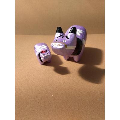 めたりっくべこ(大)　ライラック　日本のお土産会津張子赤べこ　約　15.0×10.0×7.0（cm） |  | 01