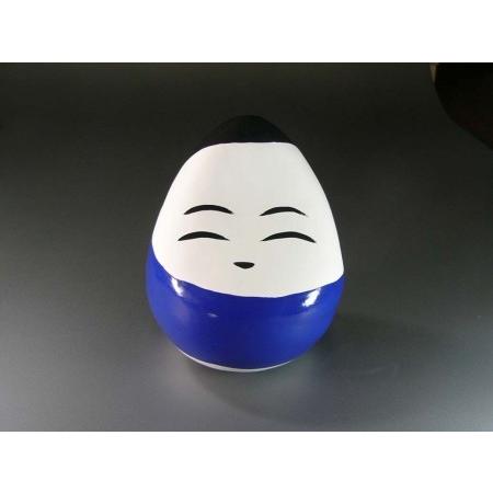 起上り小法師（中）青 日本のお土産会津張子起き上がり小法師 : 笑美