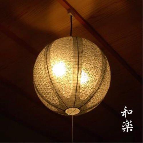 1613 照明 ペンダントライト 和 モダン 天井吊下げ照明 提灯ペンダント レース和紙 林工芸_4