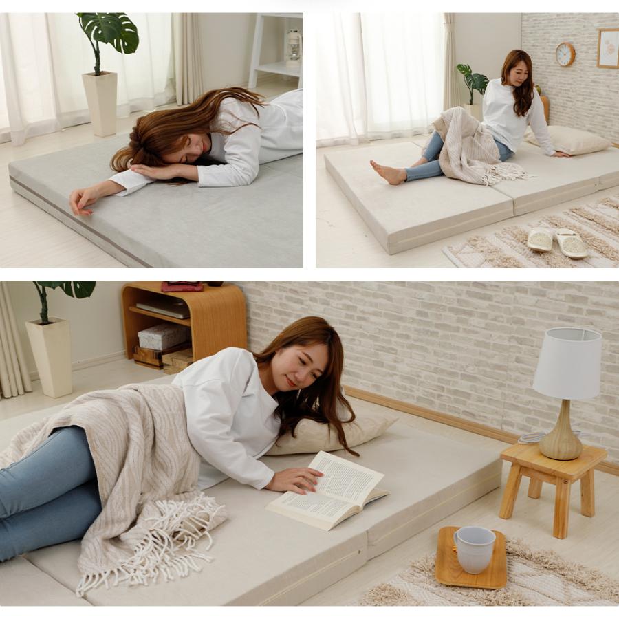 マットレス ダブル 高反発マットレス 折りたたみ 腰痛 三つ折りマットレス 折りたたみマットレス ベッドマットレス 硬め 日本製 | セルタン | 05