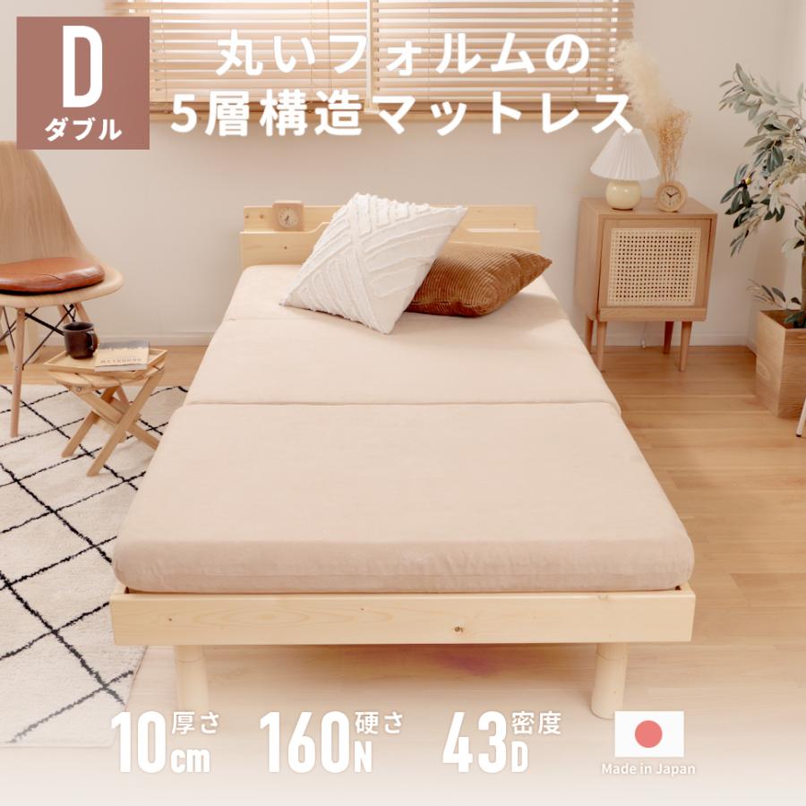 マットレス ダブル 高反発マットレス 三つ折り 折りたたみ 三つ折りマットレス 折りたたみマットレス 腰痛 ベッドマットレス 高反発 硬め | セルタン | 06