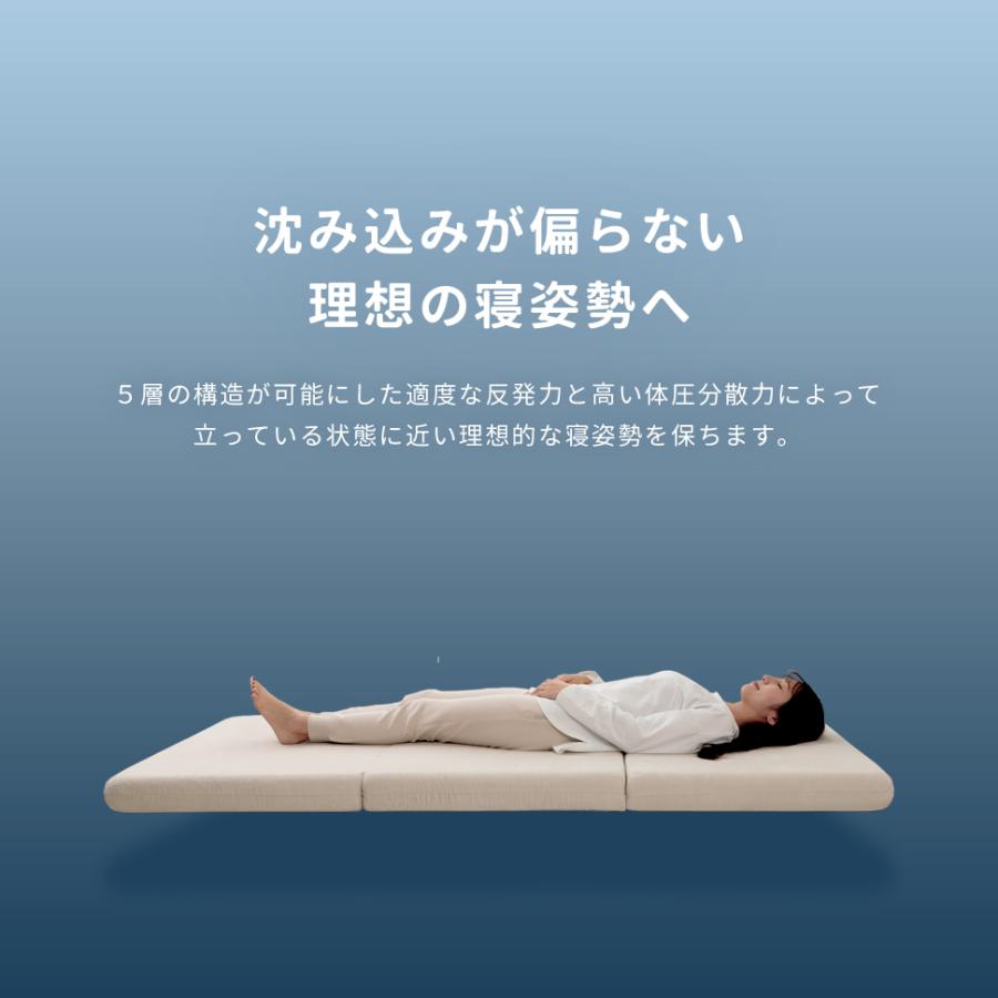 マットレス ダブル 高反発マットレス 三つ折り 折りたたみ 三つ折りマットレス 折りたたみマットレス 腰痛 ベッドマットレス 高反発 硬め | セルタン | 12