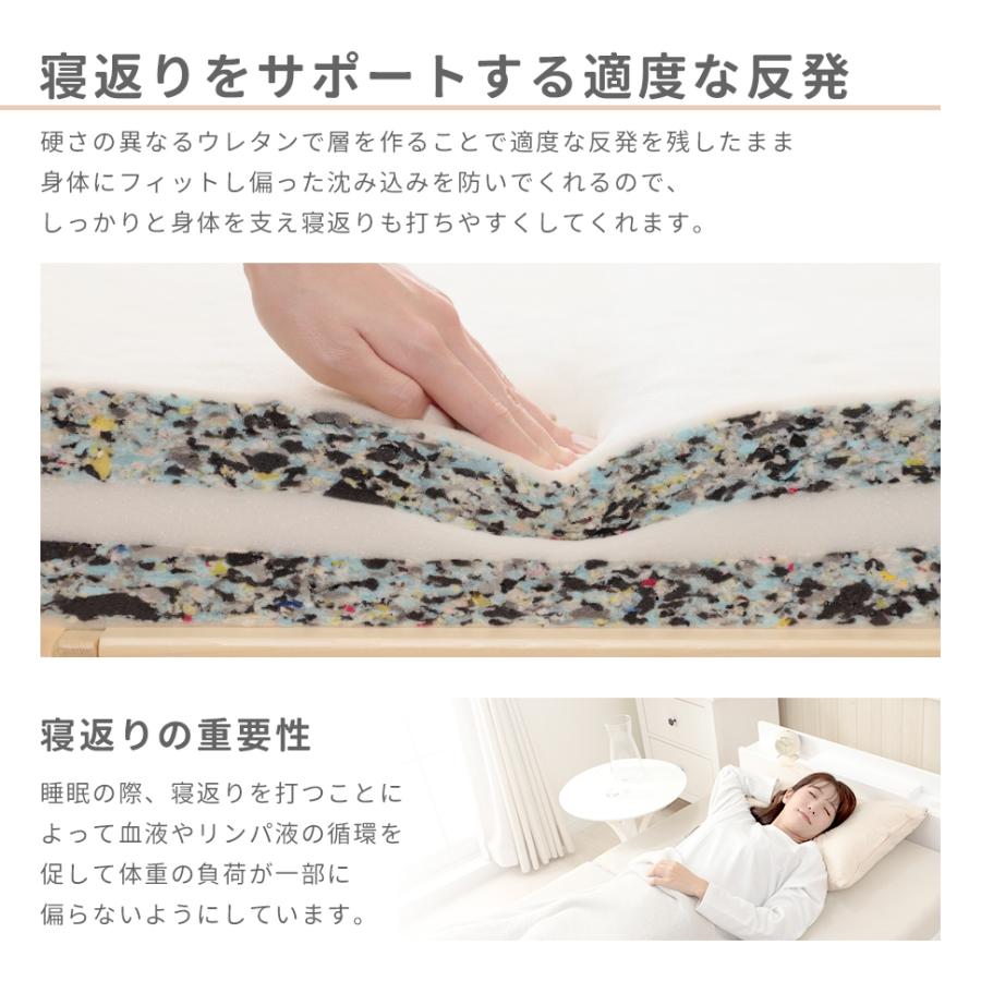 マットレス セミダブル 高反発マットレス 三つ折り 折りたたみ 三つ折りマットレス 折りたたみマットレス  腰痛 ベッド 高反発 硬め | セルタン | 10