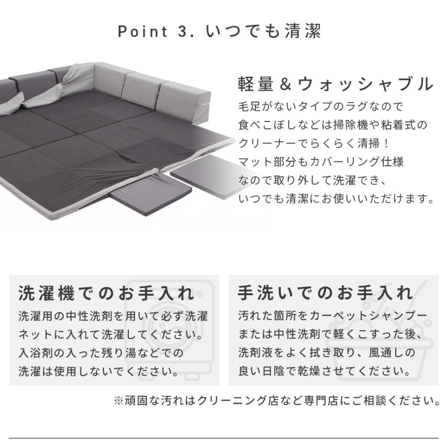 ラグ マット ソファー ソファ クッション 厚い カバー 洗える コーナー 背もたれ キルト コタツ 暖房 保温 Mサイズ 190x190の画像