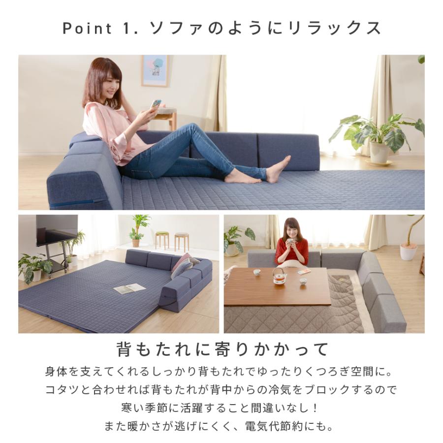 ラグ マット ソファー ソファ クッション 厚い カバー 洗える コーナー 背もたれ キルト コタツ 暖房 保温 Lサイズ 190x240の画像