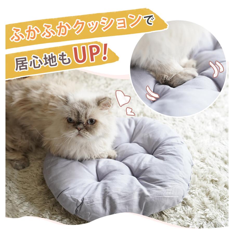 猫ちぐら クッション付き キャットハウス 持ち手 ペット 猫 ドーム型