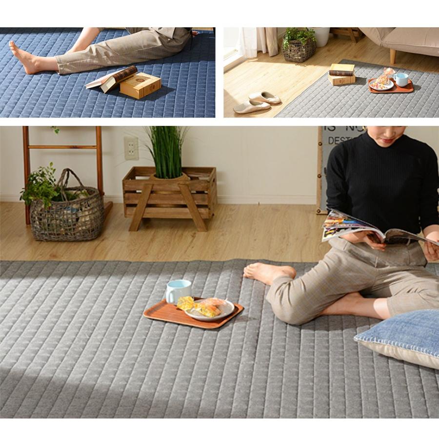 ラグマット キルティング加工 190cm×190cm 洗えるラグマット Quilt rug 2畳 オールシーズン｜waraku-neiro｜02