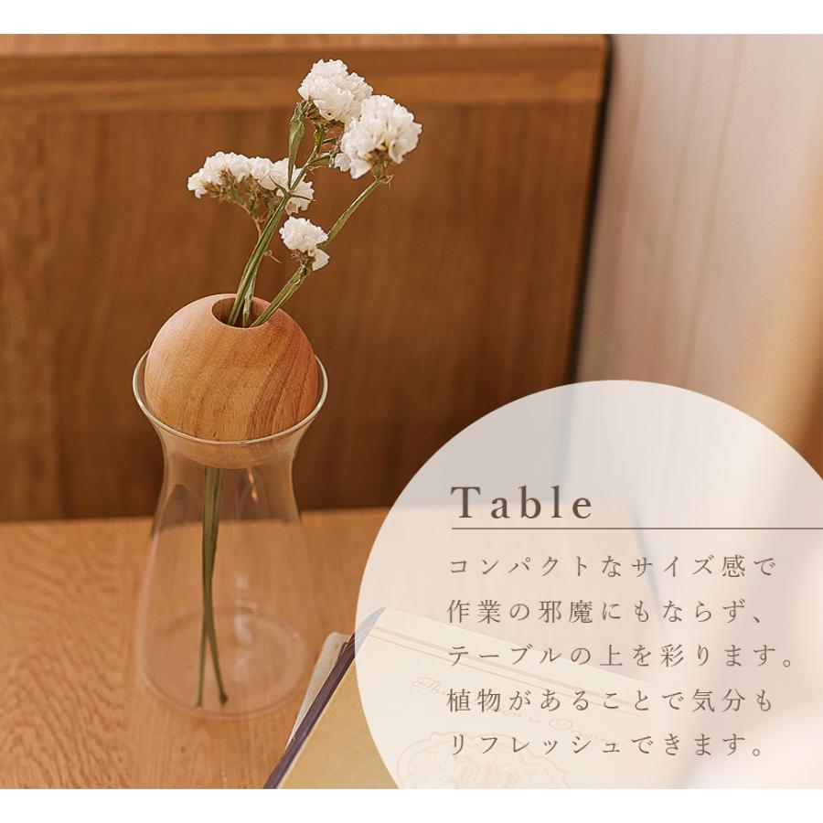 フラワーベース 花瓶 花器 木のボール ガラス 手のひらサイズ 花