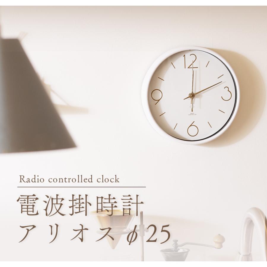 不二貿易（Fuji Boeki） 掛け時計 掛時計 電波式 時計 アリオス Φ25