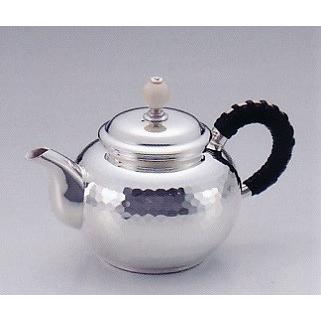 茶器｜茶道具｜　純銀　烏龍茶急須　鎚目打　小　｜高陵金寿堂作　純銀製　桐箱入【高岡銅器　置物】