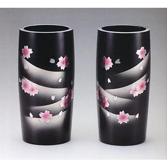 花器　花瓶｜　対花瓶　細寸胴型　桜彫金　７号　｜桶谷作　アルミ製　化粧箱入り【高岡銅器】