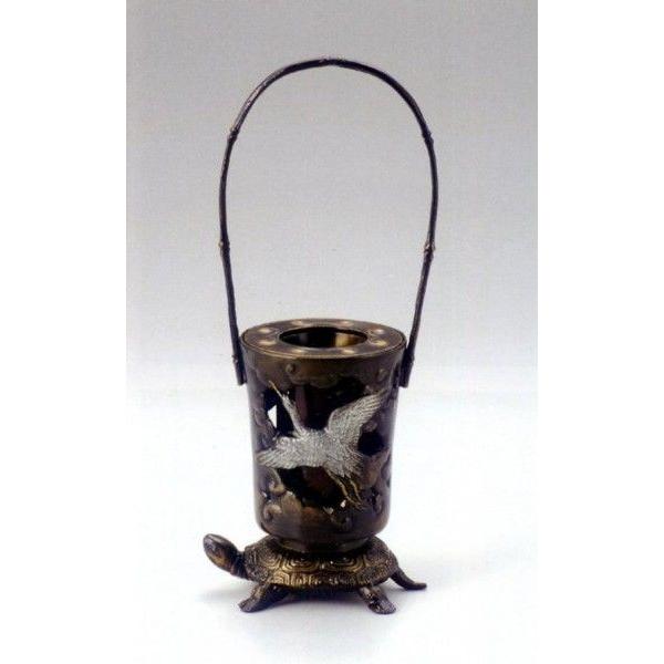 花器 花瓶｜ 長寿(透かし鶴亀) ｜合金製 化粧箱入り【高岡銅器】d87-11