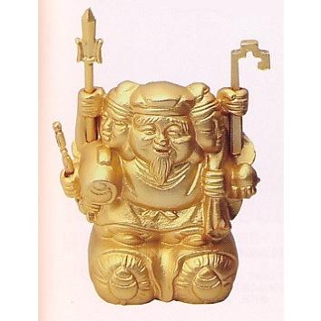 仏像 七福神｜三面大黒天 枡入り 圓徳院御札付 ｜銅製 桐箱入 【高岡 