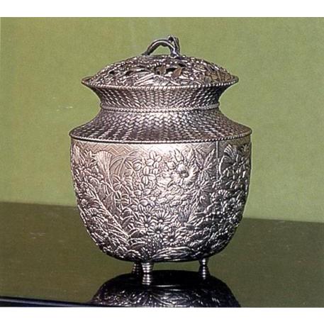 香炉 香立て｜　七草　｜合金製　桐箱入【高岡銅器　置物】175d49-01