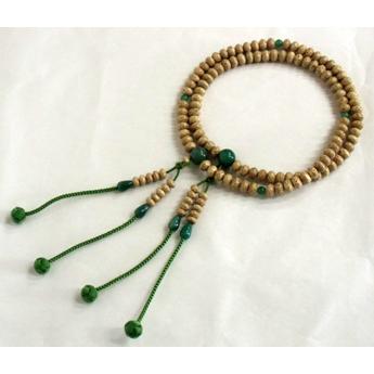 真言宗本式数珠*本連(振分）念珠｜星月菩提樹 印度翡翠 尺三平｜利久