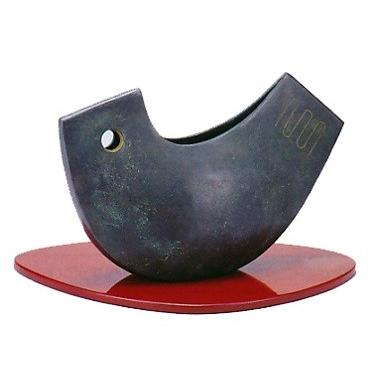 花器　花瓶｜花器　有情｜馬場忠寛作　青銅(ブロンズ)製　紙箱入り【高岡銅器　置物】