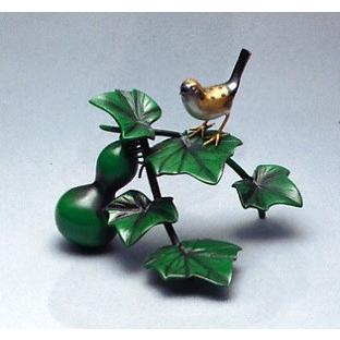 置物 小物｜ 瓢箪に雀 ｜青銅(ブロンズ)製 紙箱入り 【高岡銅器 置物