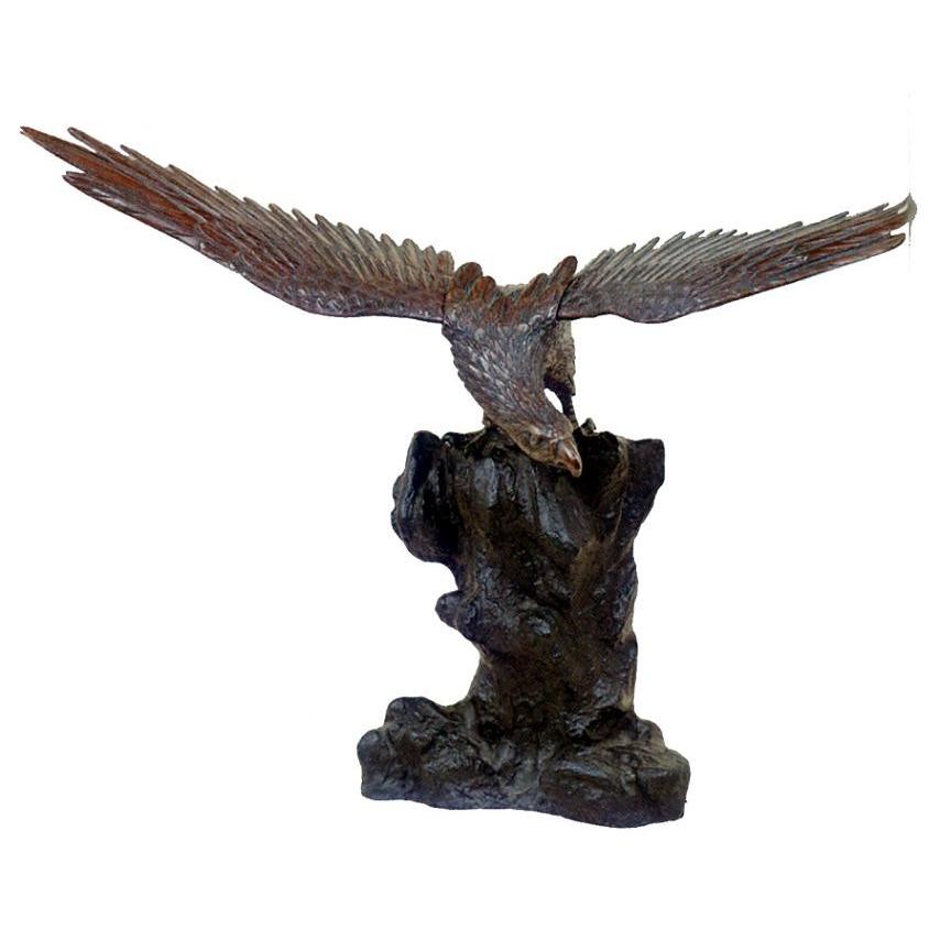 置物 吉祥｜ 荒鷹 ｜青銅(ブロンズ)製【高岡銅器 置物】 : 和楽雑貨