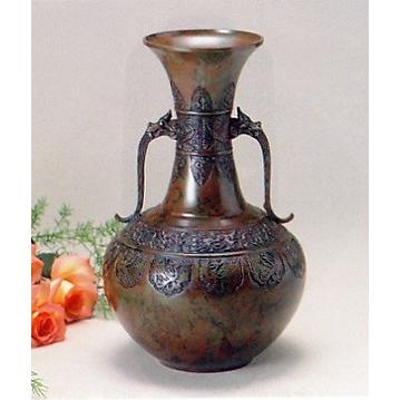 花器 花瓶｜花瓶 尺0龍鳳型｜青銅(ブロンズ)製 紙箱入り【高岡