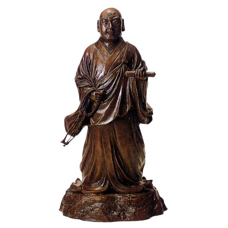 置物　偉人｜　日蓮上人像　｜芳山作｜青銅（ブロンズ）製