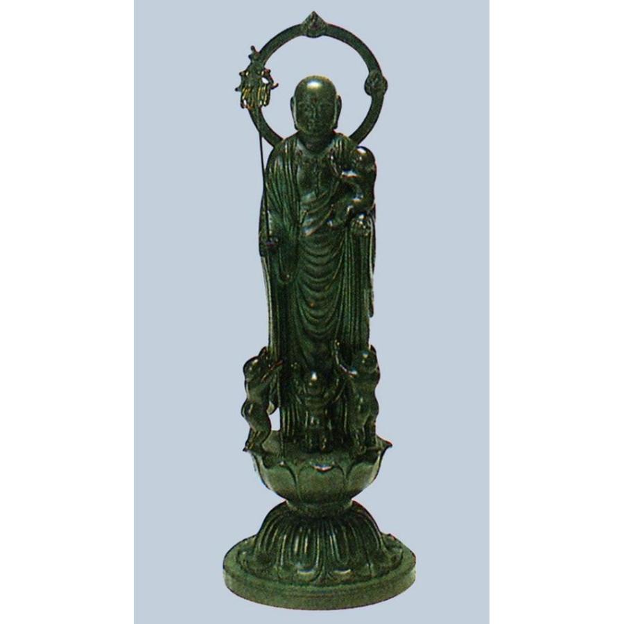 仏像｜　９寸　子安地蔵菩薩像　｜牧田秀雲作｜合金製青銅色　紙箱入o-289-02