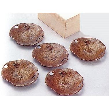 黄銅　茶托　蓮に蛙　五客 煎茶道 銅茶托 5客 本間琢斎造 蓮に蛙 茶托 古銅 金工師 - メルカリ