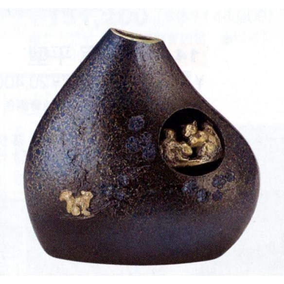 花器　花瓶｜森の声（りす）｜大森孝志作　青銅(ブロンズ)製　紙箱入り