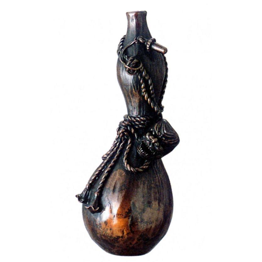 蝋型青銅製 瓢箪型 一輪挿し 花器 花瓶 二上元威 作 花器 花瓶｜花器 瓢箪型(一輪挿し)｜二上元威作 蝋型青銅(