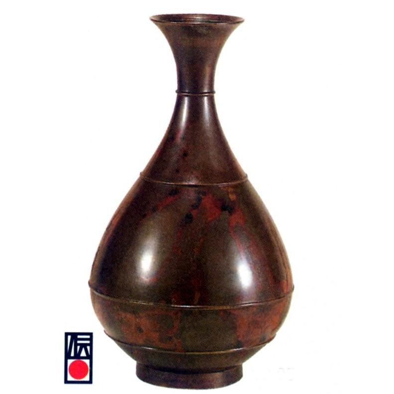 花器・花瓶□ 花瓶 尺0龍鳳型 □青銅(ブロンズ)製 【高岡銅器】 花器