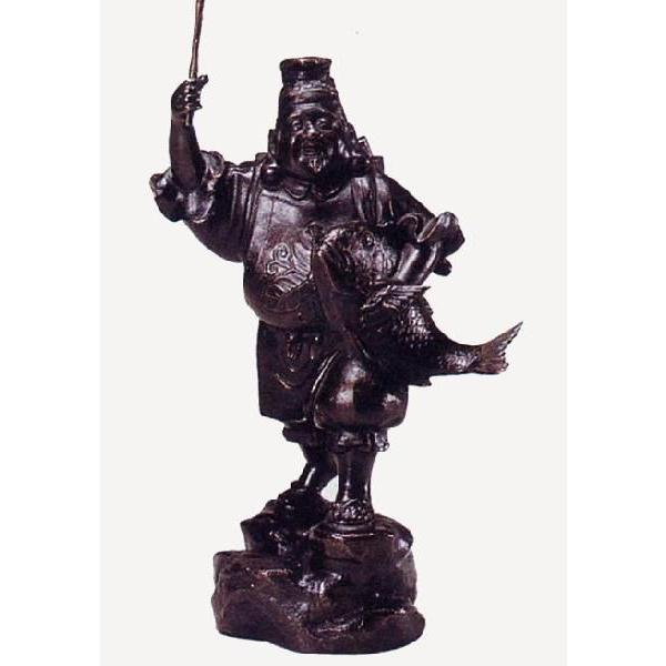 ｜恵比寿｜高村泰正作　銅製　証付　【高岡銅器　置物】