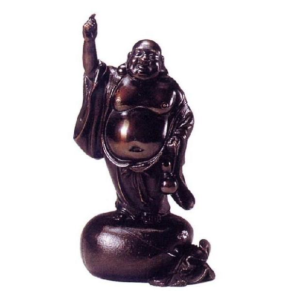 ｜布袋｜高村泰正作　銅製　証付　【高岡銅器　置物】