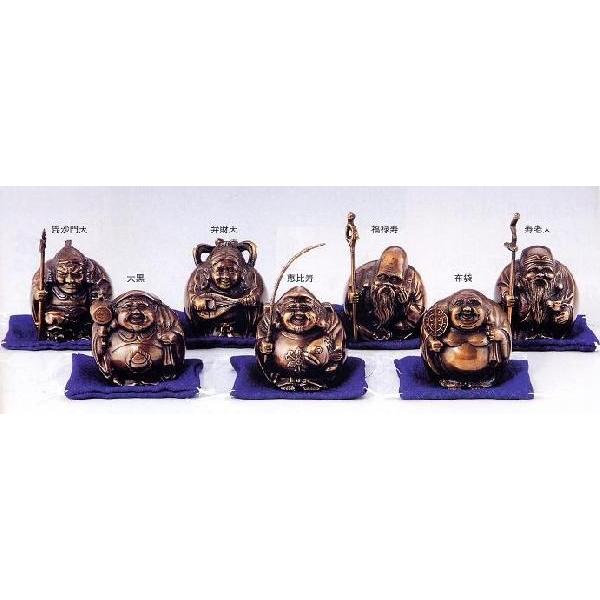 ｜招福七福神　セット｜大峰作　青銅(ブロンズ）製　紙箱入　フクサ付　【高岡銅器　置物】