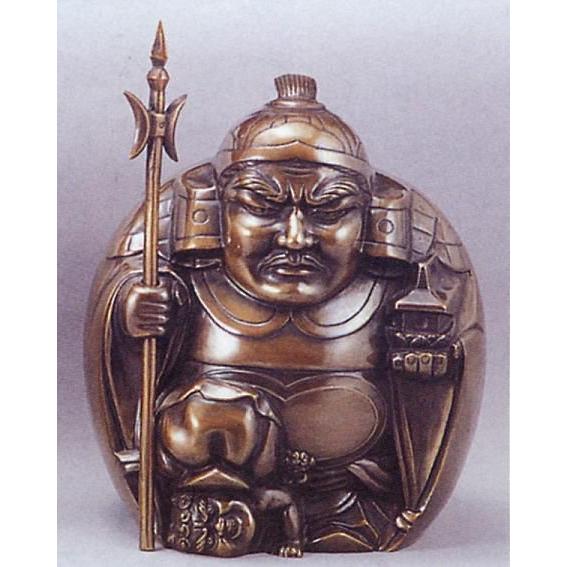 ｜招福七福神　毘沙門天｜青銅(ブロンズ）製　紙箱入　【高岡銅器　置物】