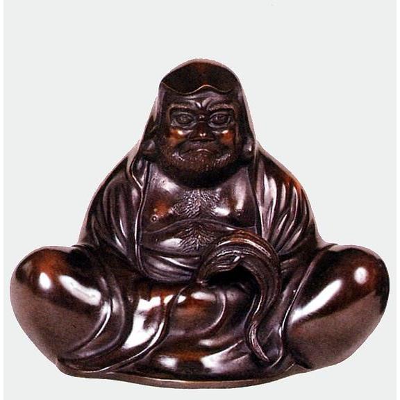 達磨大師 座像｜昇作 青銅(ブロンズ）製 古手研出し色 【高岡銅器 置物