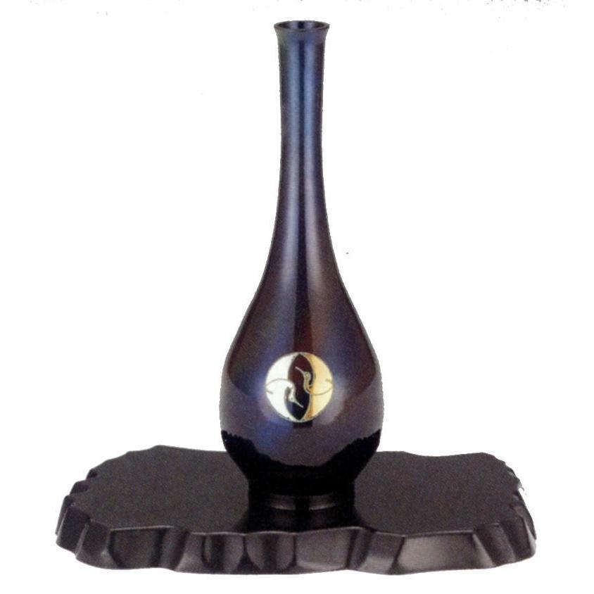 銅花瓶鶴首青銅花器 四代・秦蔵六 作『青銅鶴首花入』 ｜骨董品買取 緑和堂