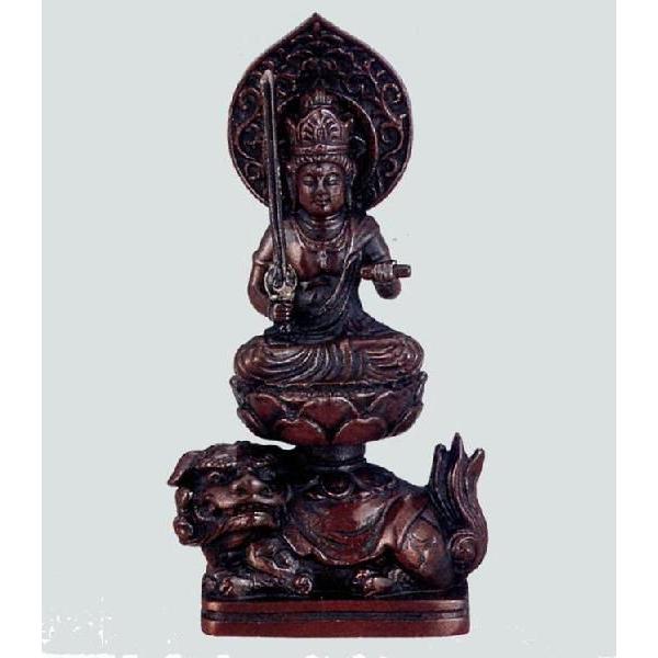 ｜文殊菩薩　卯（うさぎ）年生まれ｜十二支御守本尊｜牧田秀雲作　蝋型青銅製　桐箱入ｚ45-3