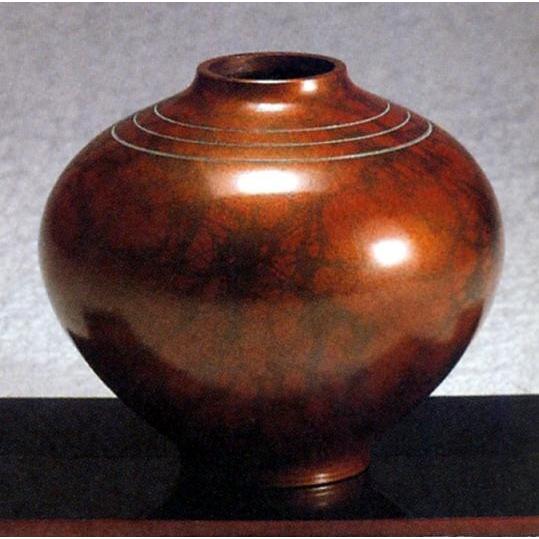 花器 花瓶｜花瓶 嵯峨（赤） ｜青銅(ブロンズ)製 化粧箱入り【高岡銅器
