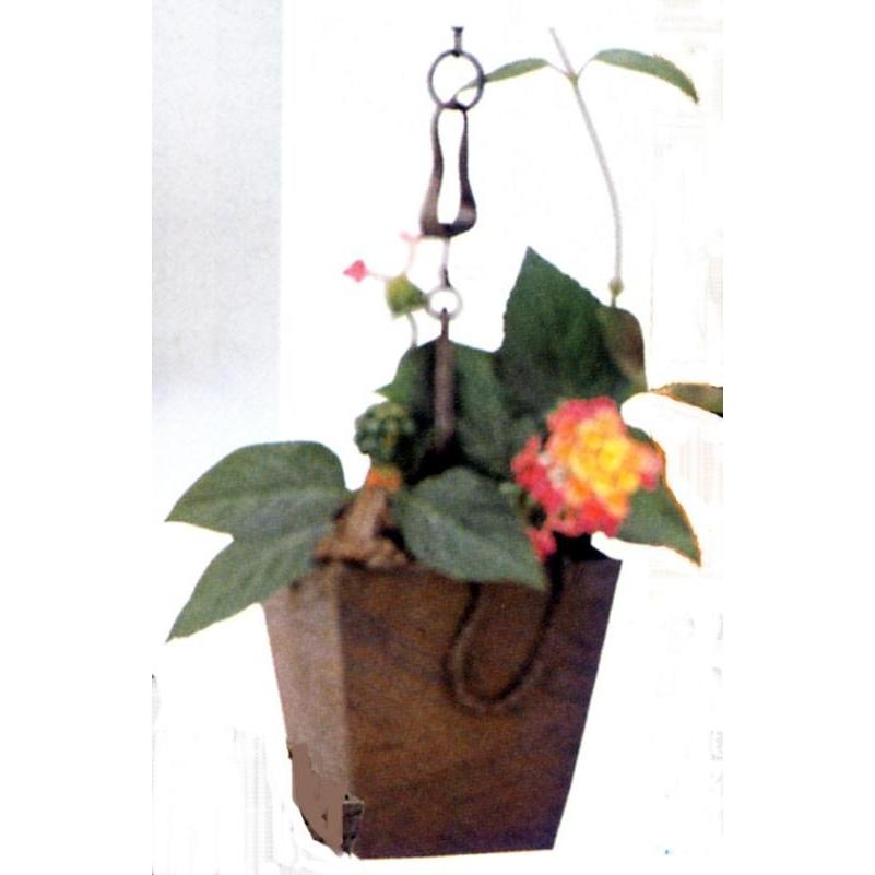 花器 花瓶｜吊花器 つるべ(小) ｜鎖付 瑞峰作 蝋型青銅(ブロンズ)