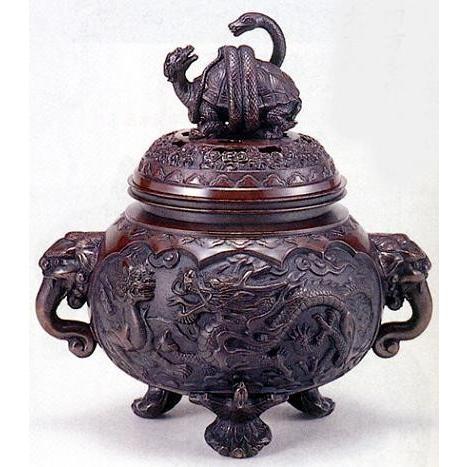 香炉 四神獣香炉 仏具 奉納香炉 銅製品 工芸品 置物 香炉 ｜香立て｜香炉 四神獣｜青銅(ブロンズ)製 紙箱入り｜高岡銅器