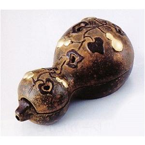 高岡銅器　香炉　香立　置物 香炉/香器『高岡銅器【玉胴型香炉/日ノ出松/蒔絵】銅製[空焚き用