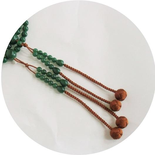 真言宗本式数珠*本連(振分）念珠｜印度翡翠（アベンチュリン）*尺二