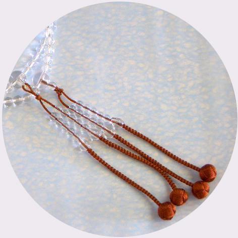 真言宗本式数珠*本連(振分）念珠｜水晶（クリスタル）*尺二｜利久梵天