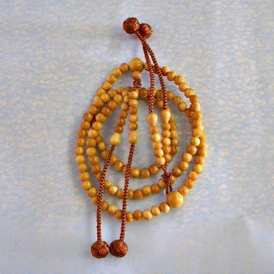 真言宗本式数珠*本連(本連）念珠｜柘（柘植・黄楊・つげ）尺二｜利久