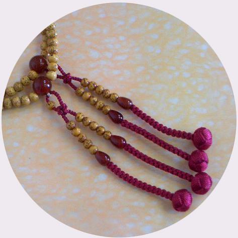 真言宗　念珠　本連 真言宗【京念珠：本水晶共仕立】男性用数珠 正絹小田巻房 本連