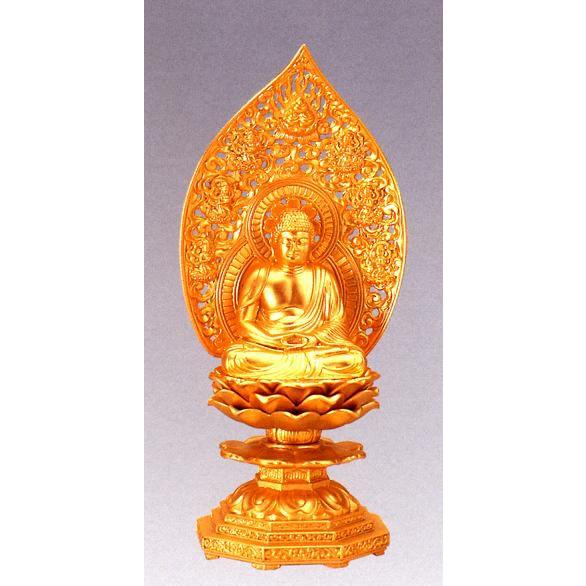 仏像｜　釈迦如来座像　純金メッキ　18｜合金製　【高岡銅器】10z10-2
