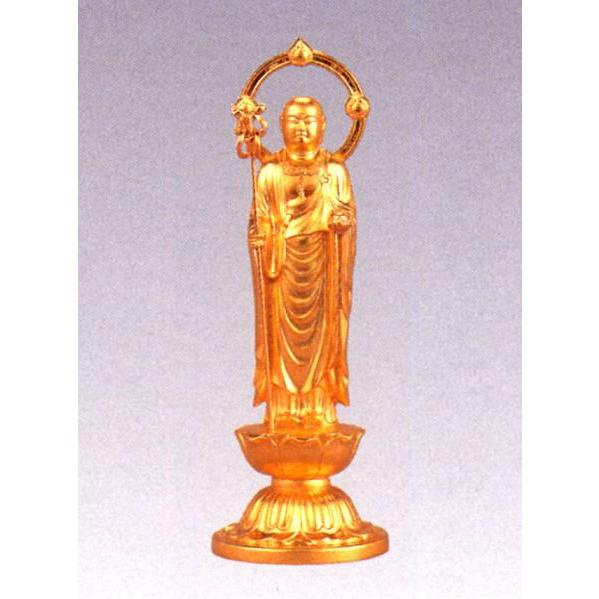 仏像｜　地蔵菩薩　純金メッキ仕上　10｜合金製　紙箱入【高岡銅器】10z24-1