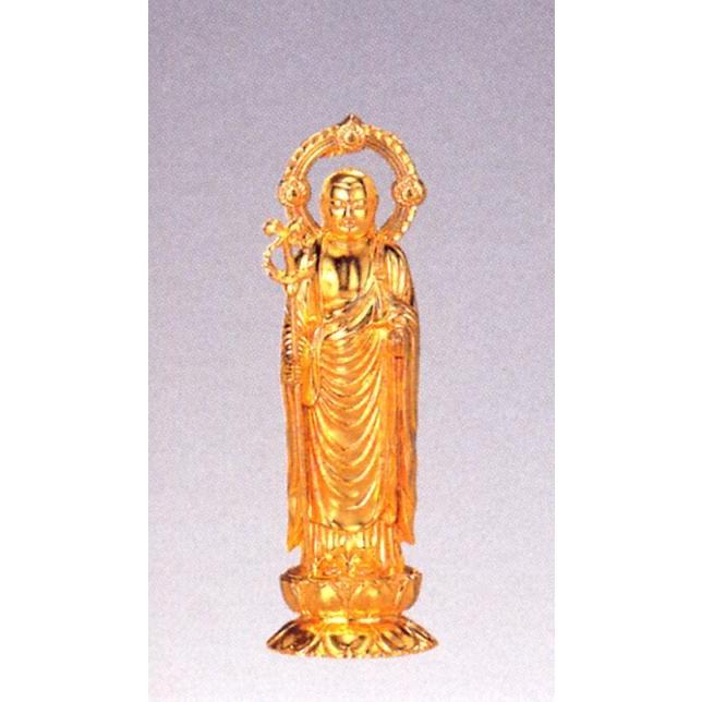 仏像｜ 地蔵菩薩 純金メッキ仕上 ＰＣ厨子入り｜合金製 紙箱入【高岡銅器】10z24-7の画像
