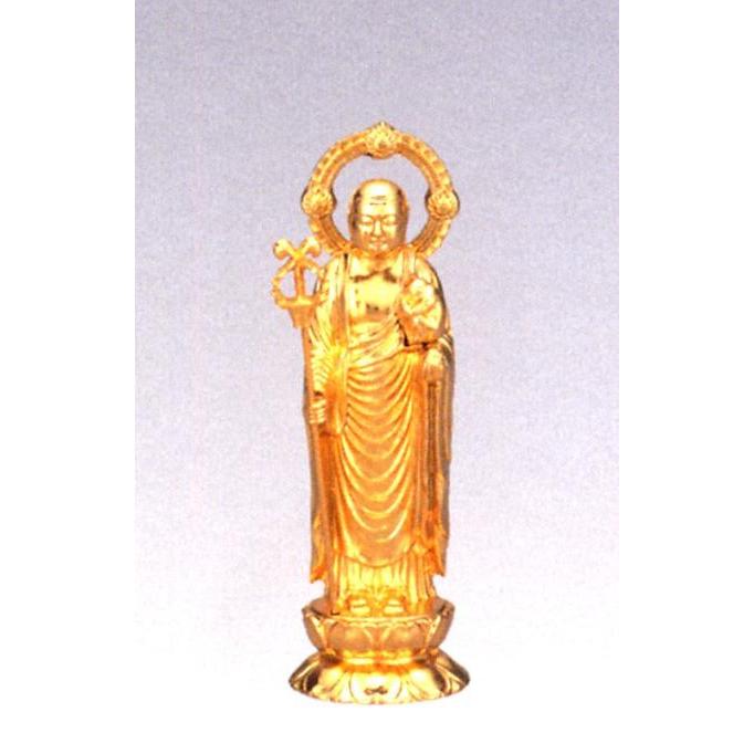 仏像｜ 子安地蔵菩薩 純金メッキ仕上 ＰＣ厨子入り｜合金製 紙箱入【高岡銅器】10z30-5の画像