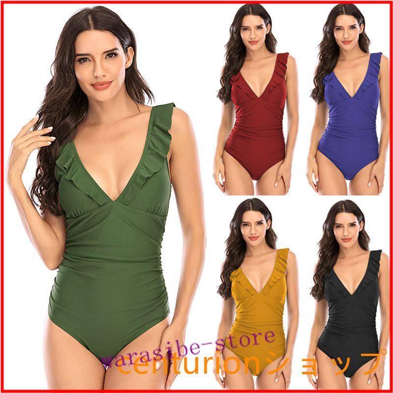 水着 レディース スイムウェア ワンピースタイプ モノキニ ビキニ プール リゾート 韓国風 40代 シンプル 可愛い 温泉 正規逆輸入品