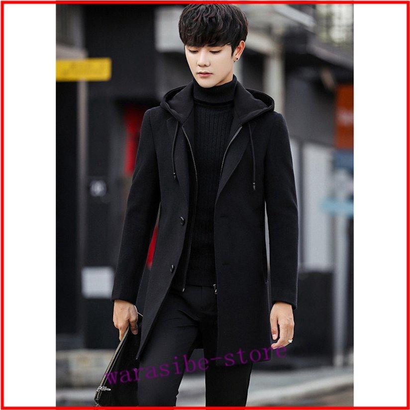 1015円 買取り実績 コート メンズ チエスターコート 保温 防風 フード付き 取可 ロングコート ビジネスコート 中綿コート 厚手 通勤 カジュアル 大きいサイズ 30代